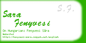 sara fenyvesi business card