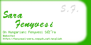 sara fenyvesi business card